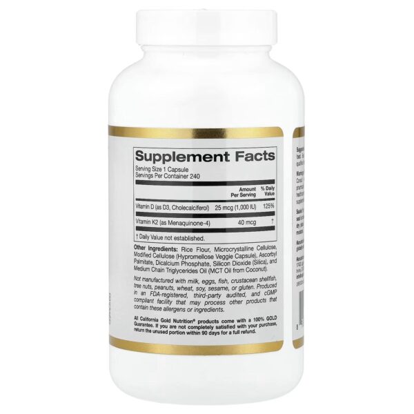 فيتامين d3 + k2 – california gold nutrition